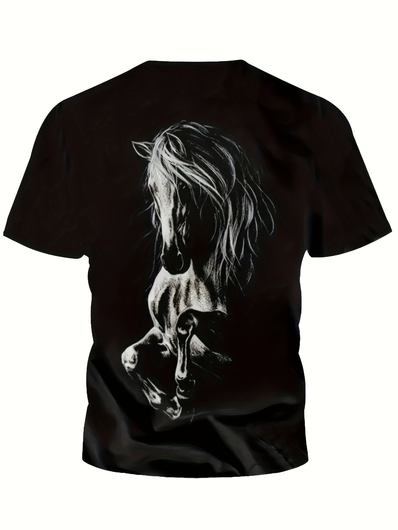 Kids 3D Horse Print Short Sleeve T-shirt - Summer Clothes