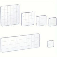 Acrylic Seal Block w/ Grid Lines Stamping Tool for Scrapbook Crafts