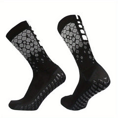 Honeycomb Anti-skid Silicone Football Socks - Breathable Mid-Calf Socks
