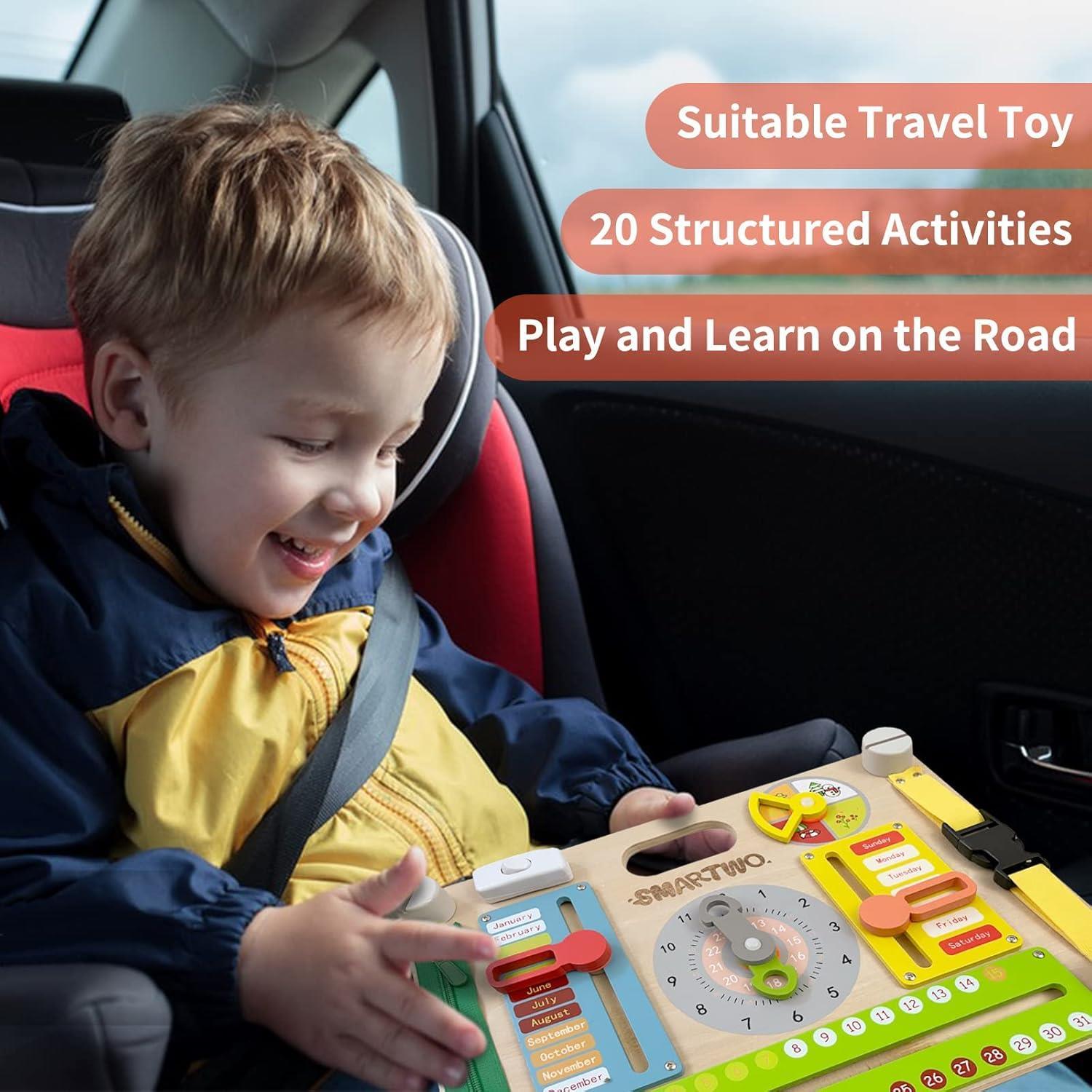 Large Wooden Busy Board for Toddlers 3 Years Old Busy Activity Board