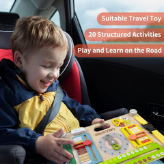 Large Wooden Busy Board for Toddlers 3 Years Old Busy Activity Board