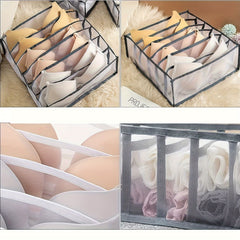 1pc Grid Underwear Drawer Storage Box Folding Clothes Storage Drawer Basket