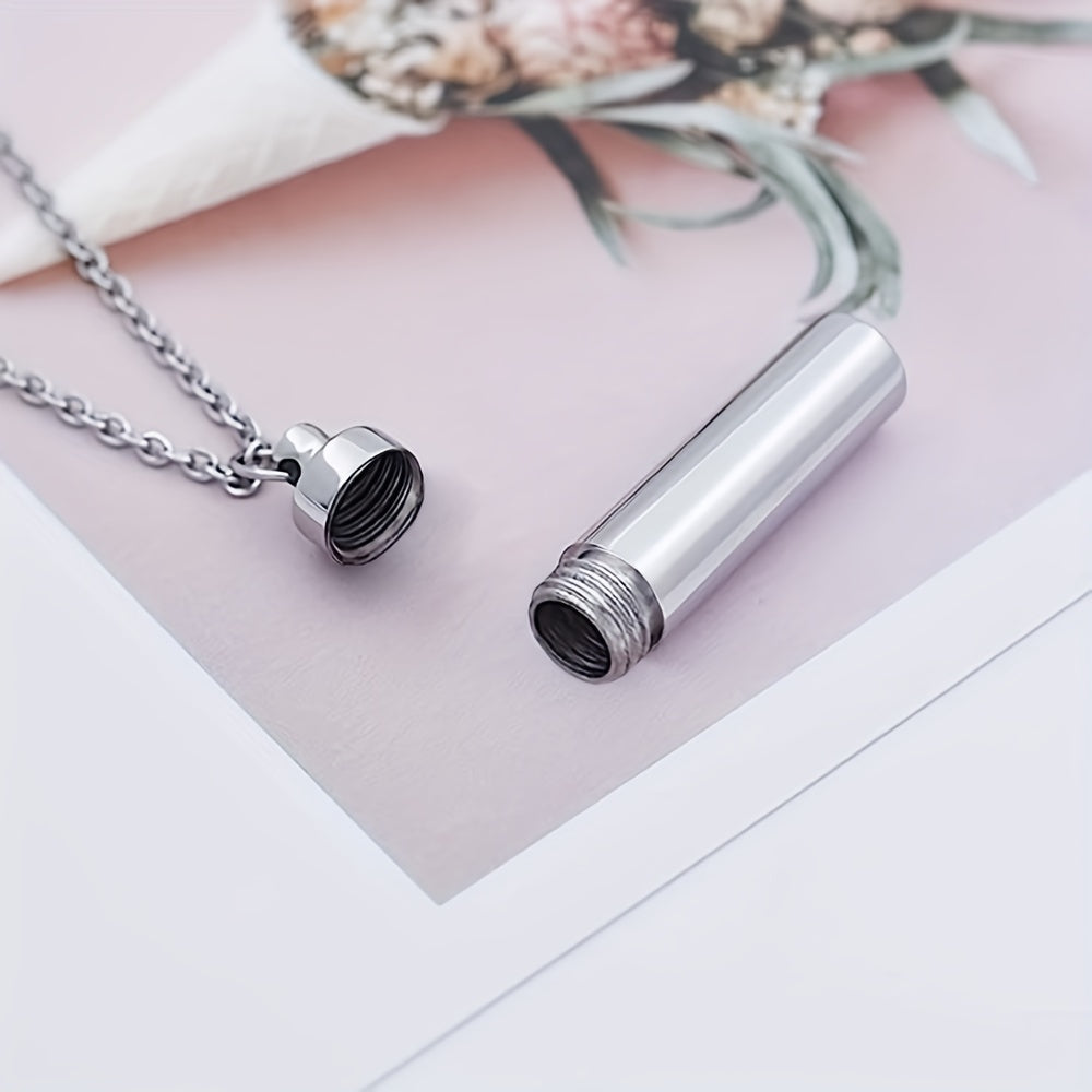 Eternal Pet Remembrance Cylinder Cremation Necklace Dog Ashes Urn