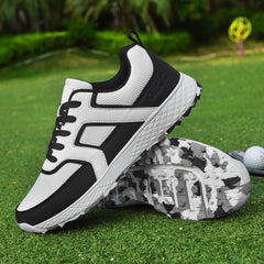 Men's Pro Golf Shoes w/ Spikes Non Slip Lace Up Sneakers