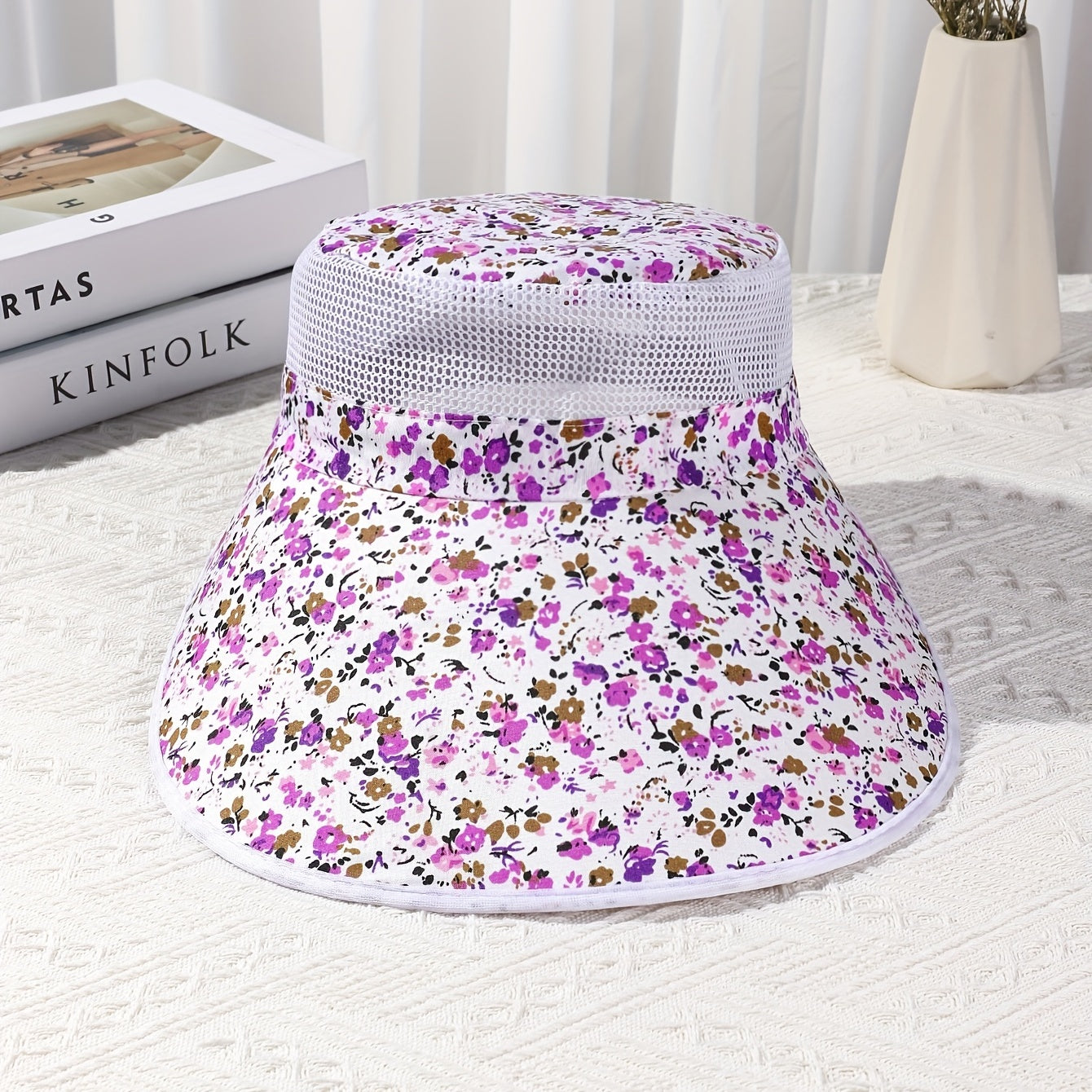 Floral Mesh Sun Hat UV Protection Baseball Cap