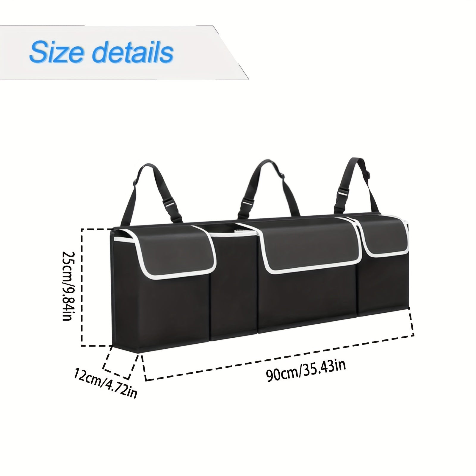 Car Trunk Organizer Rear Seat Hanging Storage Bag Waterproof Foldable