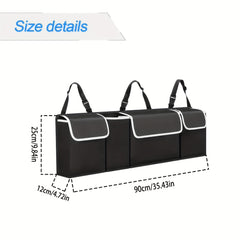 Car Trunk Organizer Rear Seat Hanging Storage Bag Waterproof Foldable