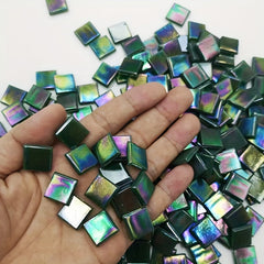 60-Piece Glass Ice Porcelain Jade Mosaic Coaster Decoration Patch