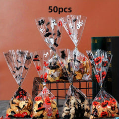 50pcs Halloween DIY Candy Packaging Bag Small Gift Bag Souvenir Bag