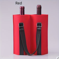 Wine Carrier Tote 2 Bottle Bag Felt Holder Secure Handle Christmas Housew