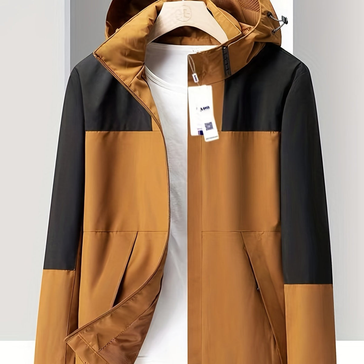 Contrast Block Sport Jacket Windbreaker Men's Casual Coat