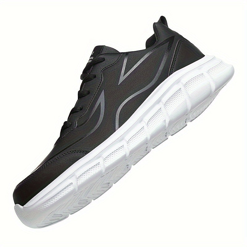 PLUS SIZE Men's Solid Running Shoes Comfy Non Slip Lace Up Sneakers