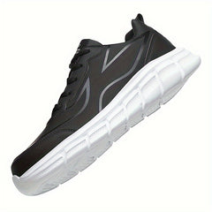 PLUS SIZE Men's Solid Running Shoes Comfy Non Slip Lace Up Sneakers