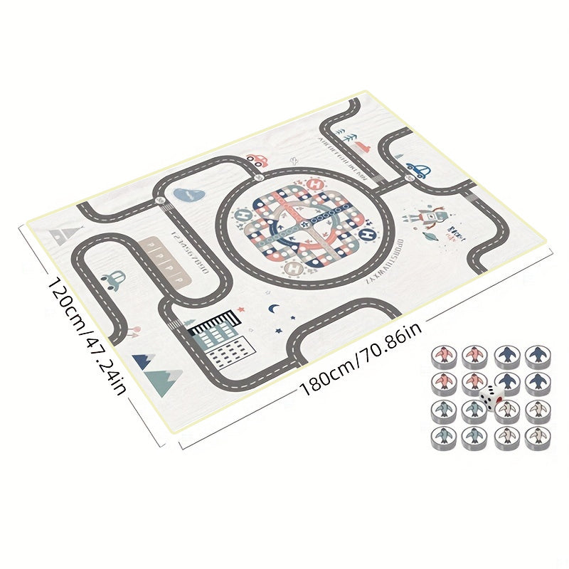 Foldable Baby Play Mat Crawling Carpet Puzzle Mat with Cartoon Activity Rug