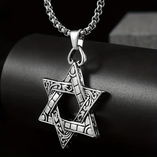 Stainless Steel Necklace Jewelry Hexagon Pendant Necklace Hip hop Punk