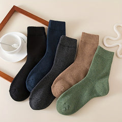 Boys Casual Thickened Crew Socks for Autumn Winter, 8 Pairs