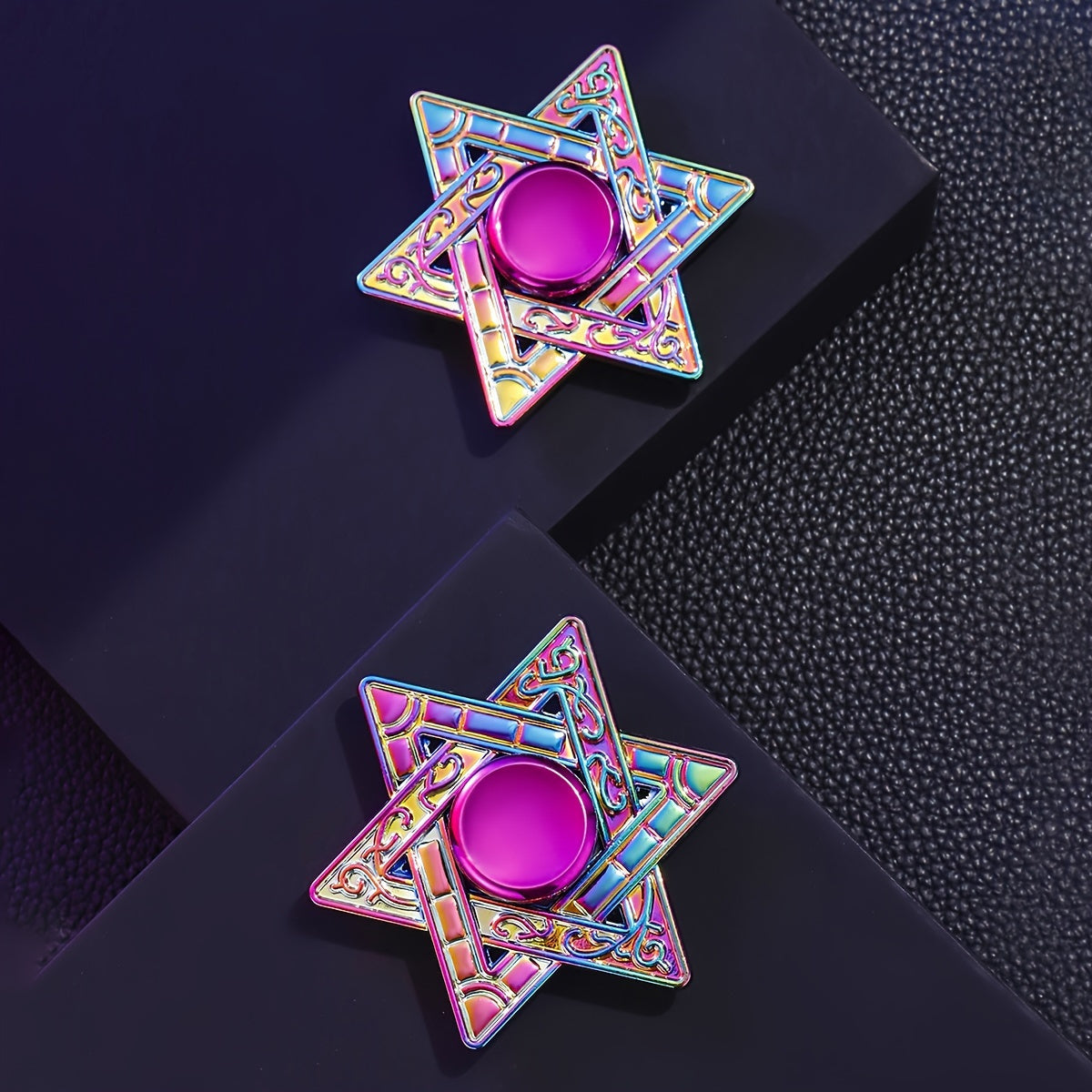 Colorful Hexagon Spinner Fidget Toy Durable Metal Long Lasting Rotation