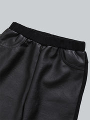 Boys Faux Leather Long Pants Spring Autumn Kids Clothing