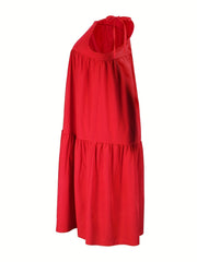  Casual Dress Plain Short Sleeve Asymmetric Stretch Dress
