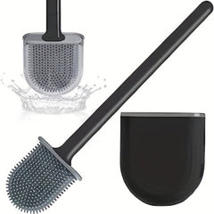 Soft Rubber Toilet Brush With Removable Handle - Effortless Cleaning Tool