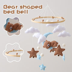 Baby Crib Cloth Mobile Coffee Bear Stars Moon Shapes Ringtone