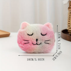 Colorful Fuzzy Plush Coin Purse with Zipper