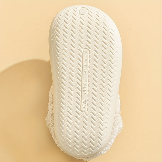 Cute Cartoon Fleece House Shoes for Kids, Non-Slip Soft Bottom Walking Shoes