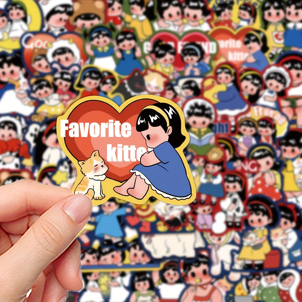 50 Cartoon Waterproof Stickers for Luggage Skateboard Cup Phone Ta