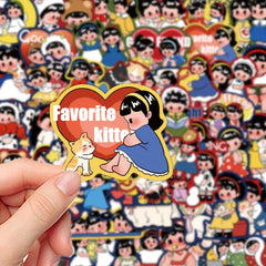 50 Cartoon Waterproof Stickers for Luggage Skateboard Cup Phone Ta