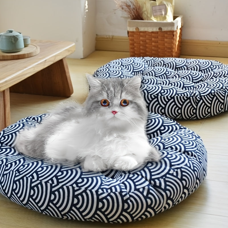 Cozy Round Cat Nest Mat, Thickened Fabric