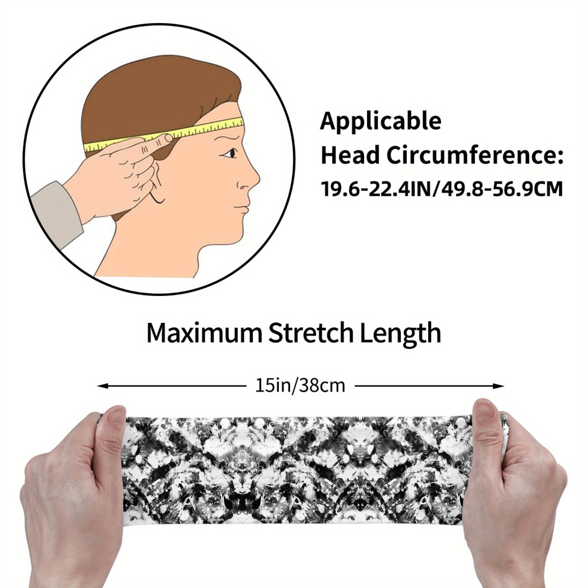 Tie Dye Headband & Marble Pattern Sports Headwear