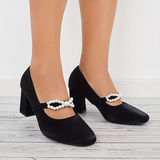 Women's Block Heel Mary Jane High Heels