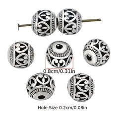 10Pcs Antique Silver Heart Spacer Beads 8mm