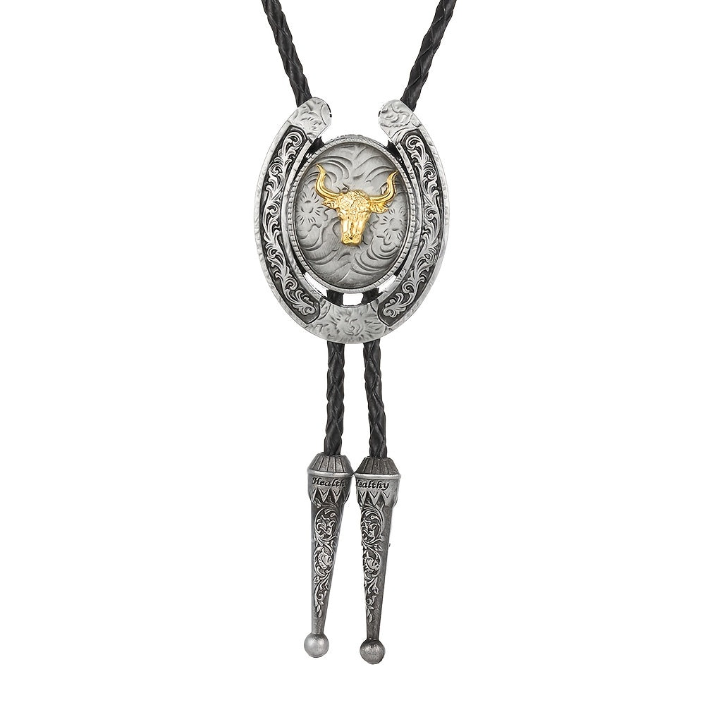 Novelty Metal Necktie Necklace Animal Ox Head Horse Head Eagle Head