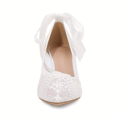 Women's Breathable Stiletto Heels Slip On Shoes Wedding Shoes