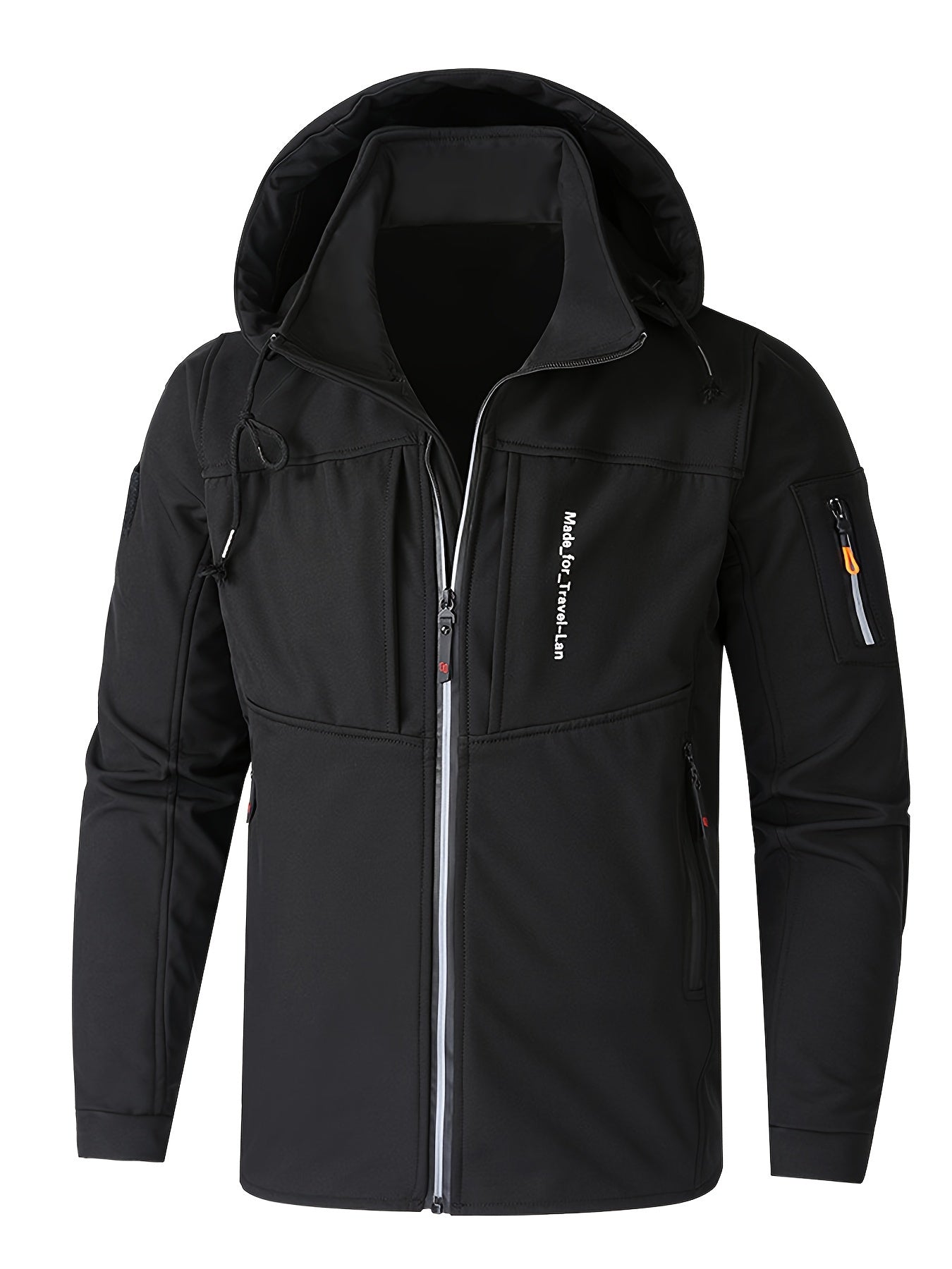 Men's Outdoor Windbreaker Jacket Hooded Waterproof Warm Climbing Jacket