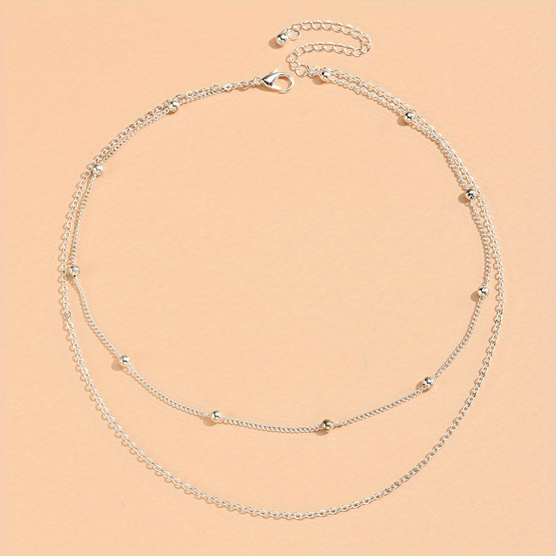 Double Layers Chain Necklace Clavicle Chain Set