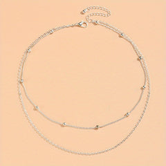 Double Layers Chain Necklace Clavicle Chain Set