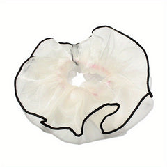 Organza Scrunchies Contrast Brim Hair Tie Sweet Hair Rope Elastic