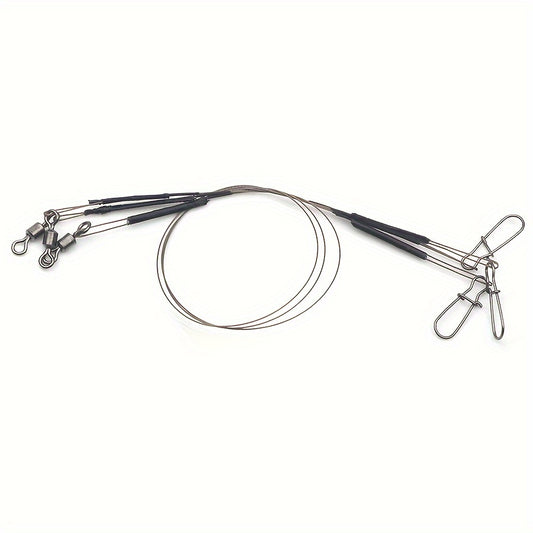 3pcs Sea Fishing Wire Leader with Bearing Swivel Fishing Tackle