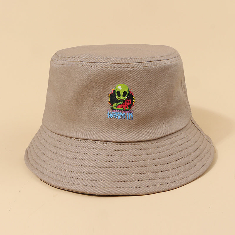 Alien Print Cotton Bucket Hat Man Unisex Visor Sun Hats