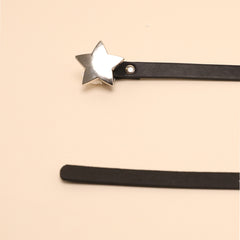 Pentagram Buckle PU Belt Y2K Hip Hop Belt
