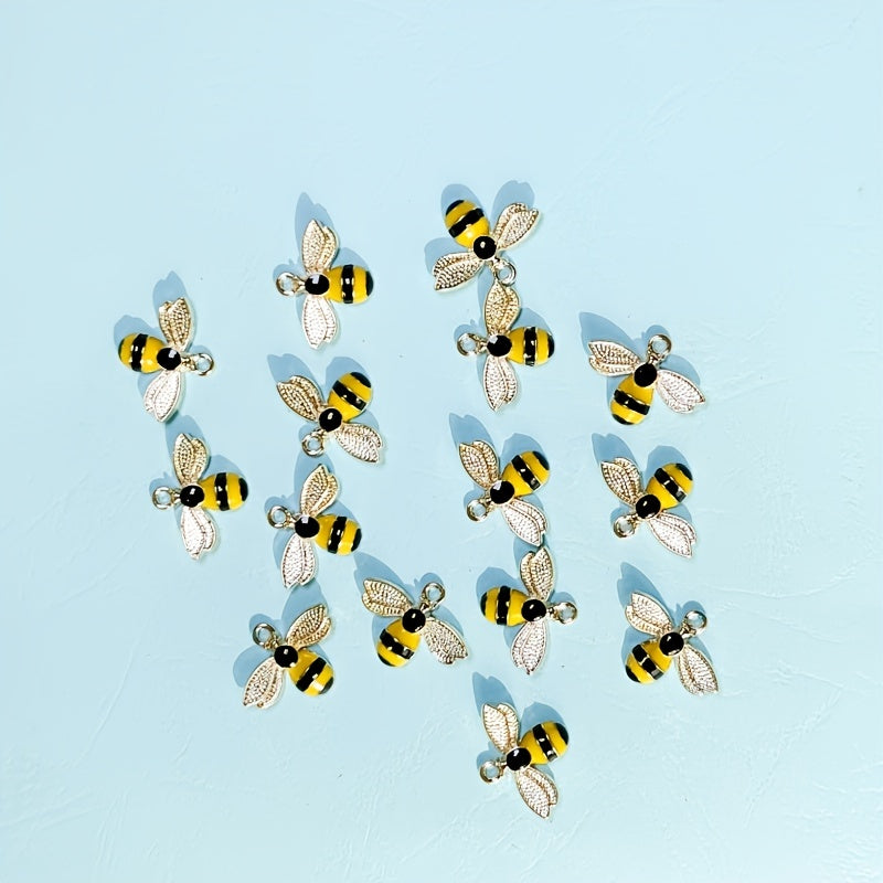 15pcs Alloy Bee DIY Jewelry Accessories Ornaments