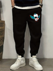 Cartoon Skull Pattern Men's Sweatpants Drawstring Jogger Pants