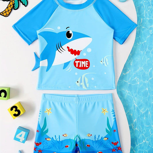 2-Piece Cartoon Print Swimsuit Set for Baby Boys