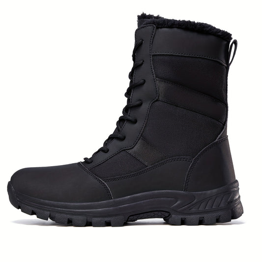 Men's Plush Lined Military Style High Top Boots