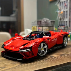 3778pcs Technicial Red Racing Car Building Blocks 1 8 SP3 Supercar Model