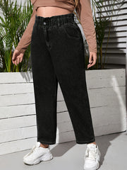  Solid Button Fly Jeans with Pockets