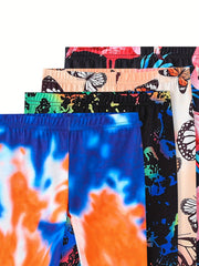 Girl's Tropical Flamingo Tie Dye Leggings
