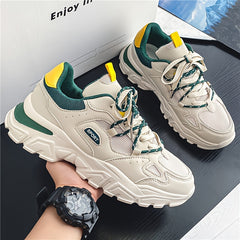 Men's Breathable Chunky Shoes Casual Lace Up Soft Sole Sneakers